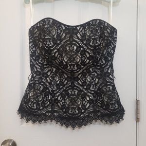 White House Black Market Black Lace Bustier